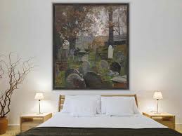 Museum Art Reproductions Church Graveyard by Benjamin Haughton (1865-1924) 