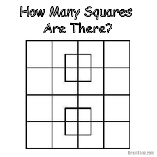 However our mind is tricked in this picture and arrows seems to be moving. How Many Squares Are There Picture Logic Puzzle Brainfans
