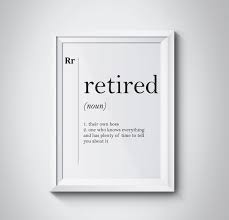 Retired Definition Gift For Leaving Work Friend Grandparents Home Decor Minimalist Wall Art Typography Dictionary Scandinavian Poster