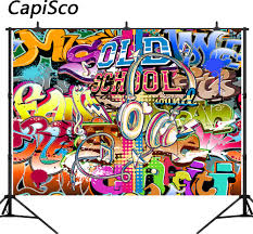 A:you can send the pictures or ideas and size you want to our customer service, and our designers will try to design a similar background for you. Hip Pop 80s 90s Backdrop Graffiti Rock Radio Photography Backdrops Vintage 90s 80s Themed Party Decoration Background For Photo Buy Cheap In An Online Store With Delivery Price Comparison Specifications Photos