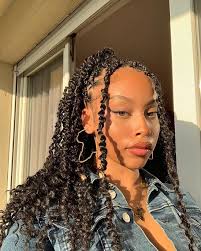The starting position of this braid pictured above would even allow for some shorter hair lengths. Karla On Instagram Earring And Necklace By 7g Girls Hairstyles Braids Black Girl Braided Hairstyles African Braids Hairstyles