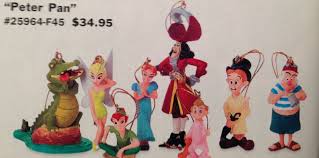 Peter Pan Storybook Ornaments Disney Catalog Tick Tock Crock Captain Hook Tinkerbell Wendy Disney Christmas Ornaments Disney Christmas Christmas Ornaments