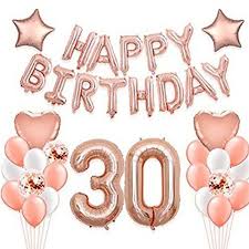 Happy 30th Birthday Decorations For Her Happy Birthday Balloons Banner 1 Set Rose Gold Foil Balloons For 16th 21st 30th Birthday Party Decoration By Biback 30th Birthday Party Decorations Happy Birthday Balloon Banner 30th Birthday Parties