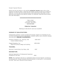 carpenter resume job description