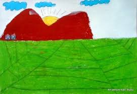 Lahan sawah mencakup sawah pengairan, tadah hujan, sawah pasang surut, rembesan, lebak dan lain sebagainya. Landscape Drawing Sawah Padi Art Venture Kids Studio