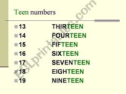 Esl English Powerpoints Cardinal And Ordinal Numbers Chart