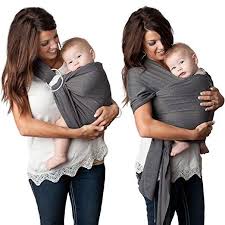 4 In 1 Baby Wrap Carrier And Ring Sling By Kids N Such Charcoal Gray Cotton Use As A Postpartu Baby Wrap Carrier Best Baby Wrap Carrier Baby Sling Carrier