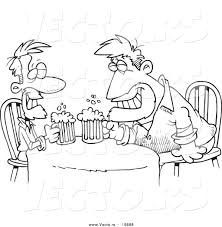 See more ideas about swear word coloring, coloring pages, words coloring book. Vector Of A Cartoon Black And White Outline Design Of Men Having A Drink Outlined Coloring Page By Toonaday 19688