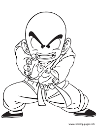 The page features one of the most favorite anime characters: Dragon Ball Z Krillin Coloring Page Coloring Pages Printable