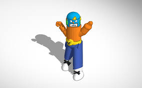 His super is a leaping elbow drop that deals damage to all caught underneath! El Primo Brawl Stars Orginal Tinkercad