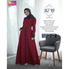 Campuran warna membuat desain lebih hidup. Gamis Nibra S Warna Maroon Perpaduan Navy Ready Size L Shopee Indonesia