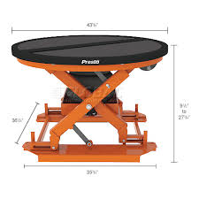 Scissor Lifts Lift Tables Pallet Carousels Rotators Skid Positioners Prestolifts P3 Self Leveling Pallet Carouse In 2020 Pallet Lift Table Air Pressure Gauge