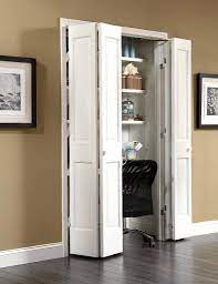 Bifold doors fold by allowing one section of the door to slide along an overhead track, while the other section of the door remains fixed in position. Johnson Hardwarea Bi Folding Photo Gallery Bifold Closet Doors Bifold Doors Closet Doors