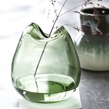 Vase Rond En Verre Transparent Vert Wave House Doctor Vase Verre Vase Vert Vase