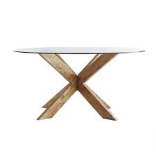 Barett mid century modern dining table with glass top • base color : Modern X Base Dining Table Dining Table Glass Dinning Table Round Dining
