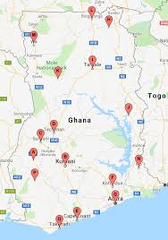 The new regions are oti, western north, north east, ahafo, savannah and bono east regions. Regional Capitals Ghanaplacenames