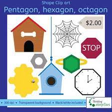 Use our printable template to make this fun paper craft even easier to put together. This Is A Collection Of Pentagon Hexagon And Octagon Shaped Objects This Set Has 26 Images 13 Color 13 Black White All Shapes Kindergarten Shapes Hexagon