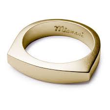 Miansai Men S Brushed Golden Flat Top Ring Men S Jewelry Rings Top Rings Mens Jewelry