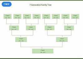 Free Seven Generation Family Tree Template Pdf Word Doc Apple Mac Pages Family Tree Template Excel Family Tree Template Word Family Tree Template