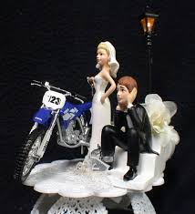 Yamaha Dirt Motorcycle Bike Blue Wedding Cake Topper 2 Holidays Bike Wedding Cake Topper Wedding Cake Toppers Motorcycle Wedding Cake Toppers