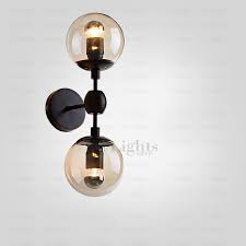 Designed Two Light Wall Sconce Hand Blown Glass