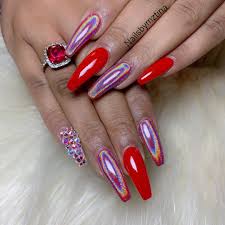 See our collection full of acrylic coffin nails art designs ideas. 18 Creative Acrylic Nail Designs With The Red Shade Every Girl Will Secretly Adore Polish And Pearls