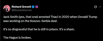 Grenell: E turpshme që Hashim Thaçi po mbahet në burg, Haga është e rrënuar - Gazeta Express
