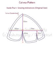 Cat Ear Pattern Inside By Sakutarugirly On Deviantart Wolf Ears Cat Ears Fabric Headbands Diy