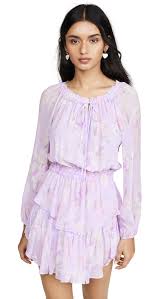 Silk Popover Dress In Hibiscus