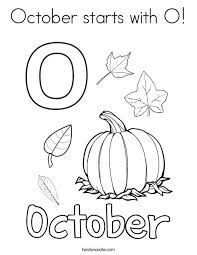 Download this adorable dog printable to delight your child. October Starts With O Coloring Page Twisty Noodle