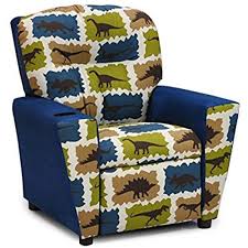 Dinosaur Childs Upholstered Reclining Armchair With Cup Holders Kids Toddler Gender Neutral Recli Kids Recliners Toddler Recliner Childrens Bedroom Furniture