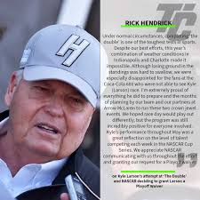 Rick Hendrick, team owner of Hendrick Motorsports has issued a statement