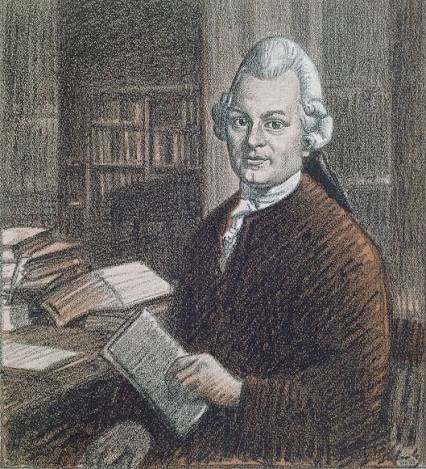 Retrato de Gotthold Ephraim Lessing (1729-81), ilustración de la revista "Simplicissimus".