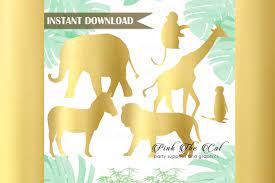 Gold Foil Safari Animals Clipart Animal Clipart Safari Animals Animals