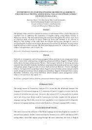 Speakers don't concentrate on the form of the sentences but on the very. Pdf Interference In Learning English Grammatical Errors In English Essay Writing Among Rural Malay Secondary School Students In Malaysia Norazwa Abas Academia Edu