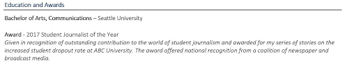 List Awards Honors And Accomplishments On Your Resume Examples