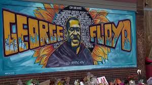 Statues of george floyd in brooklyn, new york and newark, new jersey. George Floyd Mural In Minneapolis Defaced With Black Paint Cbs 42