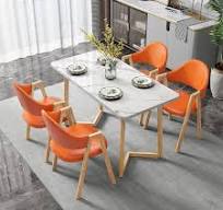 Mármore Nórdico Simples Recepção Superior Mesa De Jantar Do Restaurante Do  Café e Cadeiras De Jantar De Couro Conjunto De Mesa De Jantar De Luxo ...