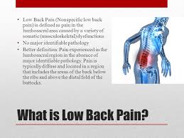 Sciatica is a symptom of lower back disease or injury, not a disease or injury in. Low Back Pain By Brandon Hodes Exs 486 What Is Low Back Pain Low Back Pain Nonspecific Low Back Pain Is Defined As Pain In The Lumbosacral Area Caused Ppt Download