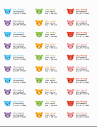 The word document sizes the labels to match the exact. Return Address Labels Rainbow Bears Design 30 Per Page Works With Avery 5160