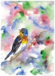 Birds Of The Air And Lilies Of The Field Spring Is Just Around The Corner Meditations On Nature On Silence The Miraculous Isn T Extraordinary But The Common Mod Art Watercolor Bird Framed Wall Art