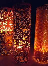 Easy Table Decorations Scrapbook Paper Lanterns With Led Lights For Safety Paper Lanterns Paper Lantern Lights Diy Lanterns
