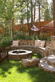 Cool Idea For Seating Around The Fire Pit Small Backyard Landscaping Backyard Backyard Landscaping