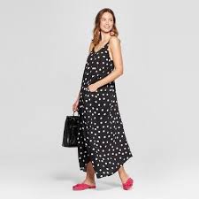 Women S Polka Dot Sleeveless Maxi Dress A New Day Black Target Sleeveless Maxi Dress Dresses Maxi Dress