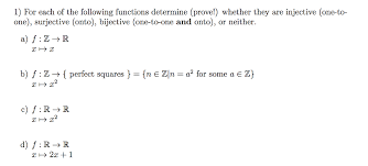 A function f:a → b f: For Each Of The Following Functions Determine Chegg Com