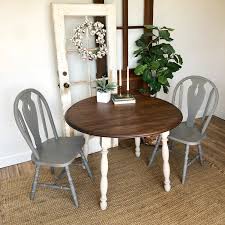Round Table And Chairs Farmhouse Furniture Blue Dining Chairs Drop Leaf Table Round Tabl Breakfast Nook Furniture Nook Furniture Round Table And Chairs