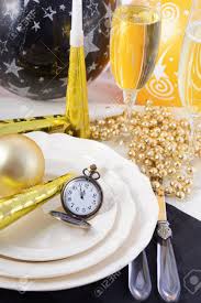 Black and white dinner party ideas. Happy New Year Black Gold And White Dinner Party Table Place Setting Stock Photo Picture And Royalty Free Image Image 50601802