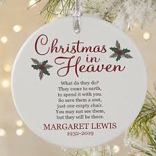 Christmas In Heaven Large 1 Sided Memorial Ornament Christmas In Heaven Memorial Ornaments Christmas Ornaments