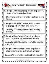 Sentence Fluency Plus Mini Poster Freebie Sentence Fluency Describing Words Sentences