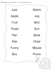Download English Activity Worksheet Underline The Vowels A E I O U In Each Word From Bestco Handwriting Worksheets For Kids Reading Words Quotes For Kids